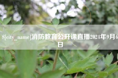 日土消防教育公开课直播2024年9月6日