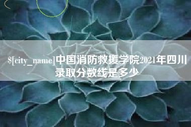 日土中国消防救援学院2021年四川录取分数线是多少