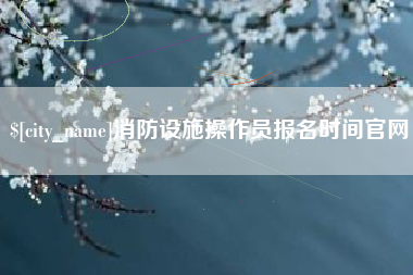 日土消防设施操作员报名时间官网