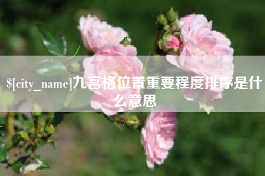 日土九宫格位置重要程度排序是什么意思