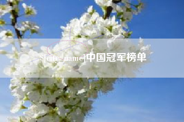 日土中国冠军榜单